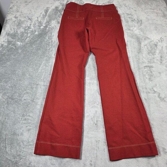 Anthropologie Pants Womens 8 Red The Essential Trouser Ponte Flare Boho Hippie - Picture 7 of 12